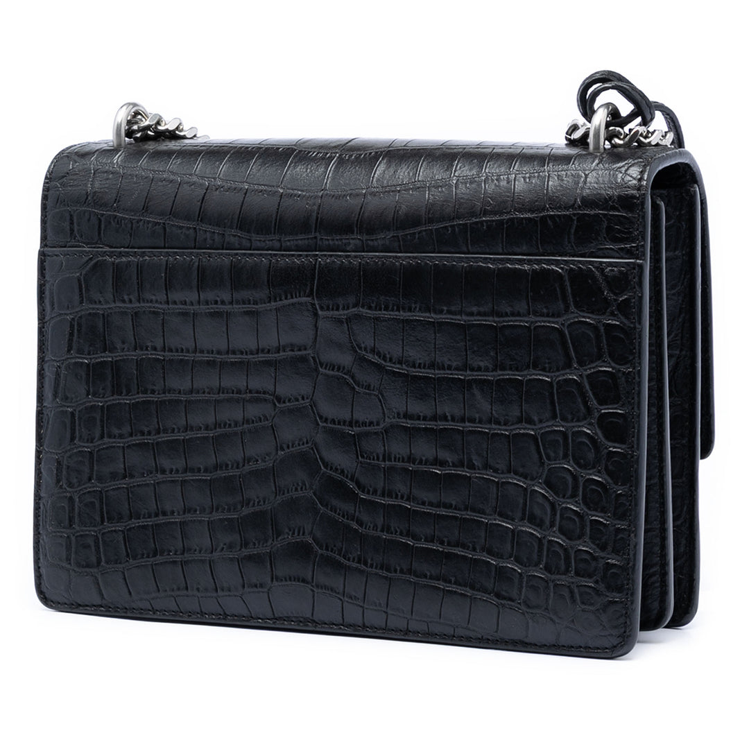 Saint Laurent Medium Croc embossé Cuir Monogram Sunset Sac porté croisé