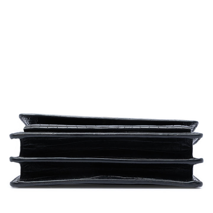 Saint Laurent Medium Croc embossé Cuir Monogram Sunset Sac porté croisé