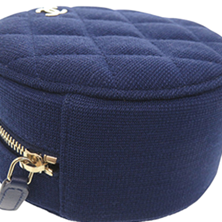 Chanel CC Matelassé Jersey Rond Pochette avec chaîne