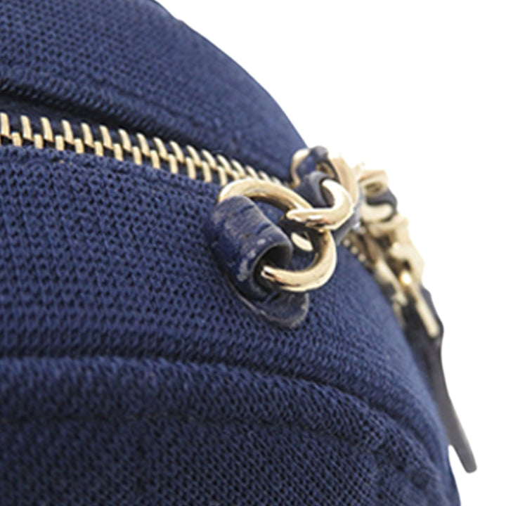 Chanel CC Matelassé Jersey Rond Pochette avec chaîne