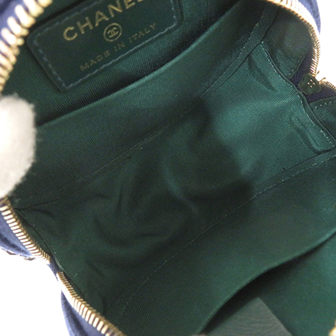 Chanel CC Matelassé Jersey Rond Pochette avec chaîne