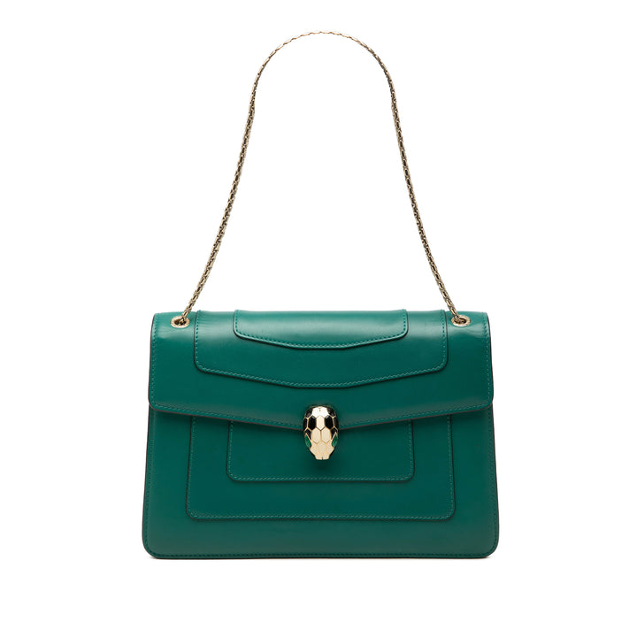 Serpenti Forever Sac Moyen Cuir de veau Vert
