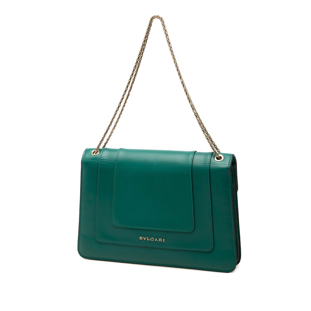 Serpenti Forever Sac Moyen Cuir de veau Vert