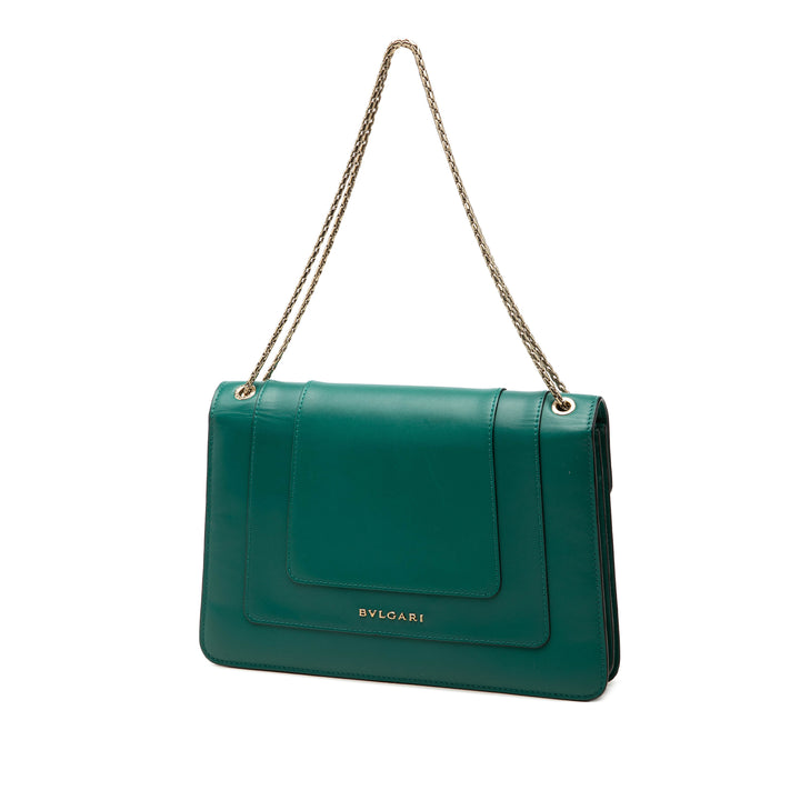 Serpenti Forever Sac Moyen Cuir de veau Vert