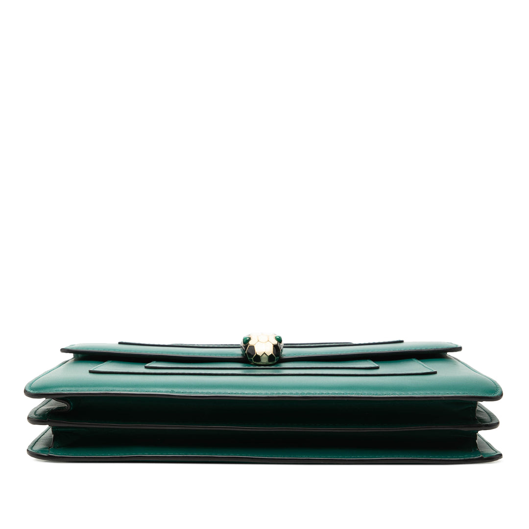 Serpenti Forever Sac Moyen Cuir de veau Vert