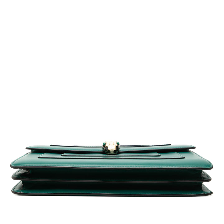 Serpenti Forever Sac Moyen Cuir de veau Vert