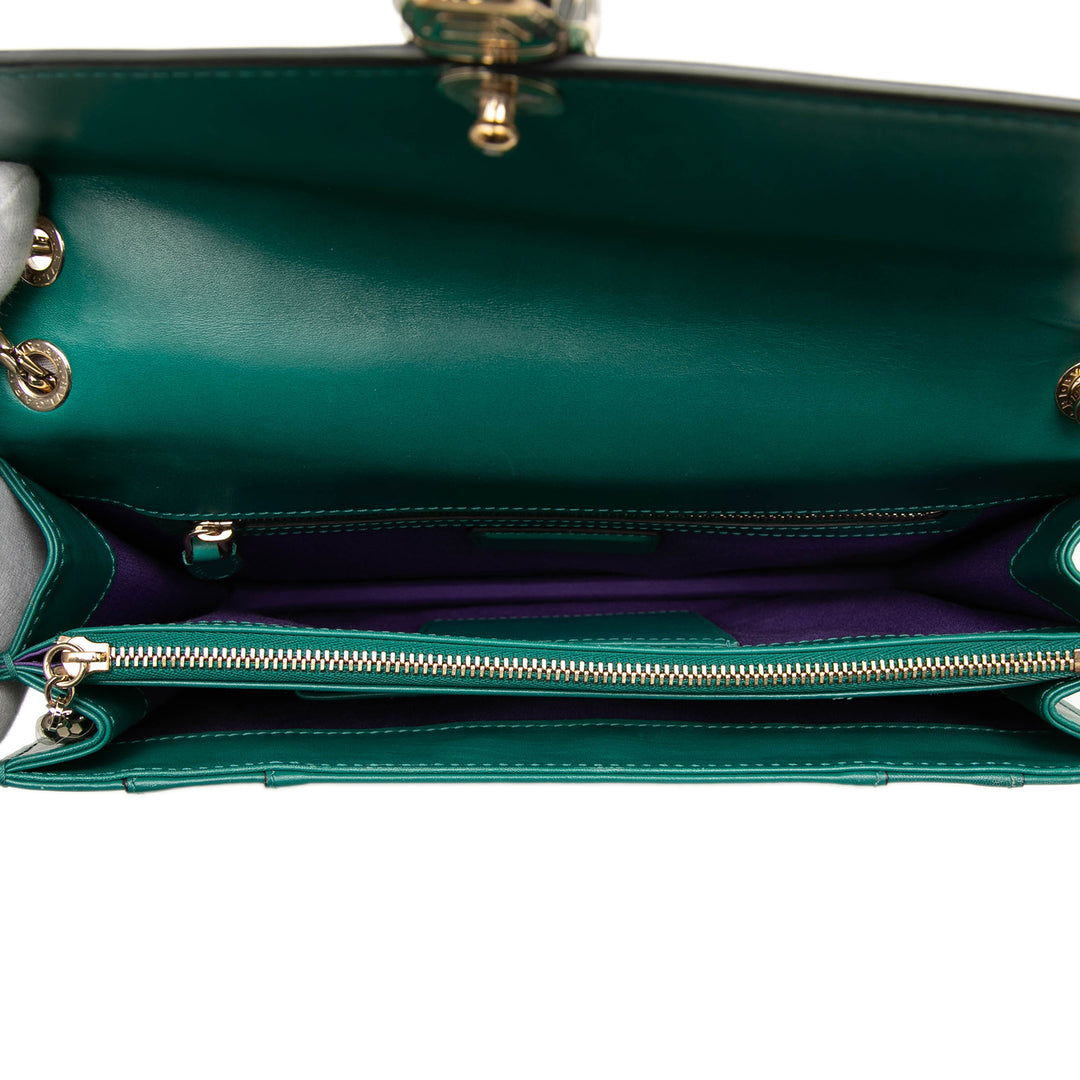 Serpenti Forever Sac Moyen Cuir de veau Vert