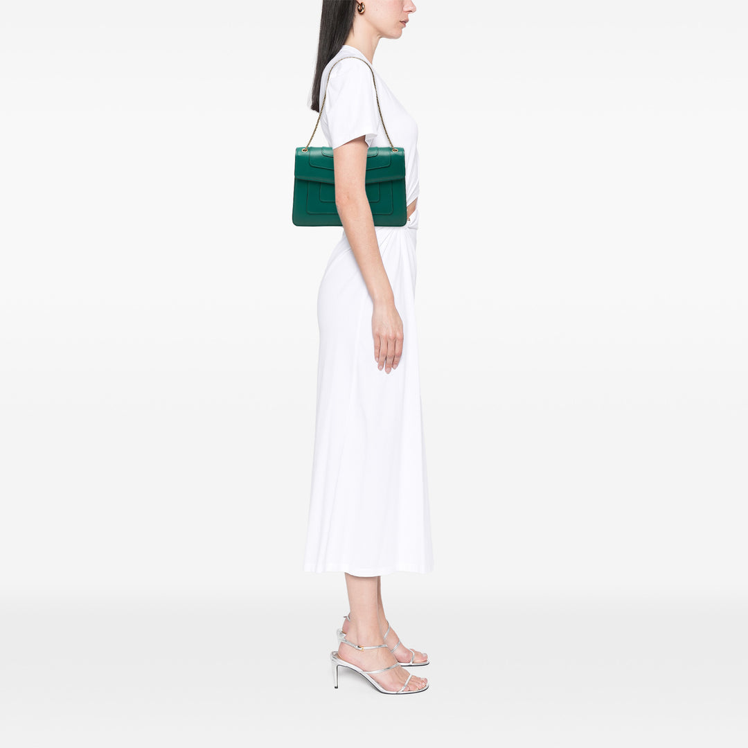 Serpenti Forever Sac Moyen Cuir de veau Vert