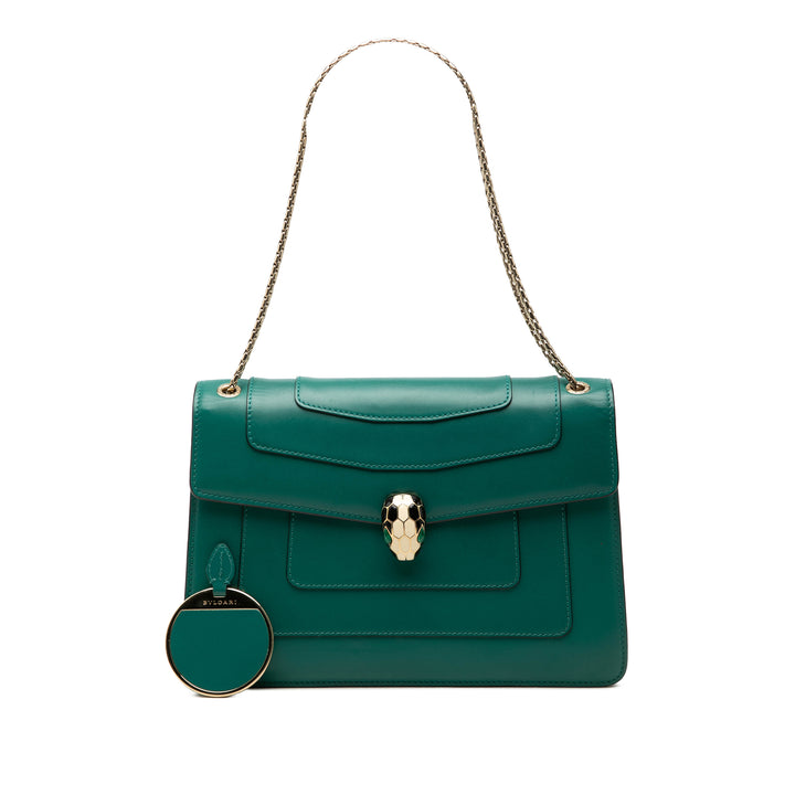 Serpenti Forever Sac Moyen Cuir de veau Vert