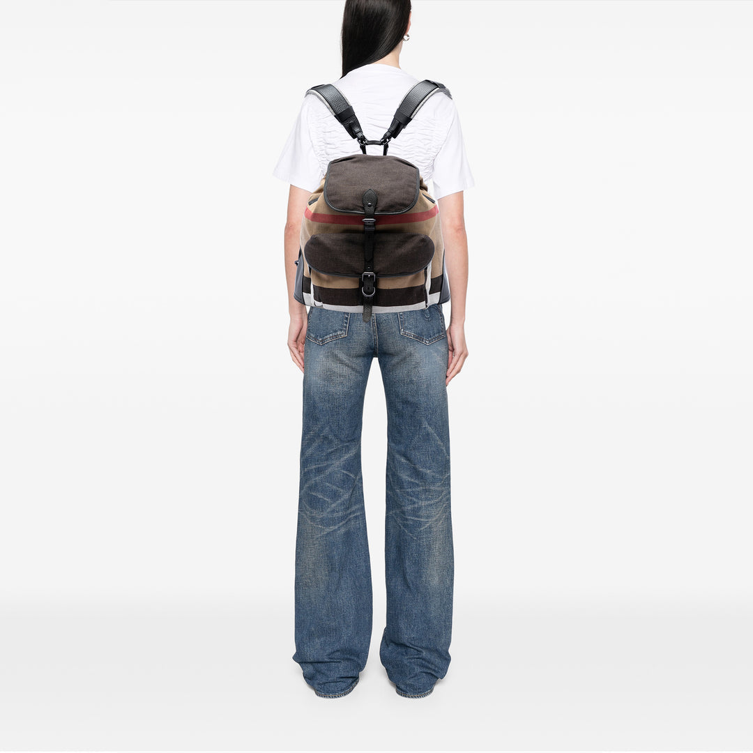 Burberry Mega Check Toile Korbin Sac à dos