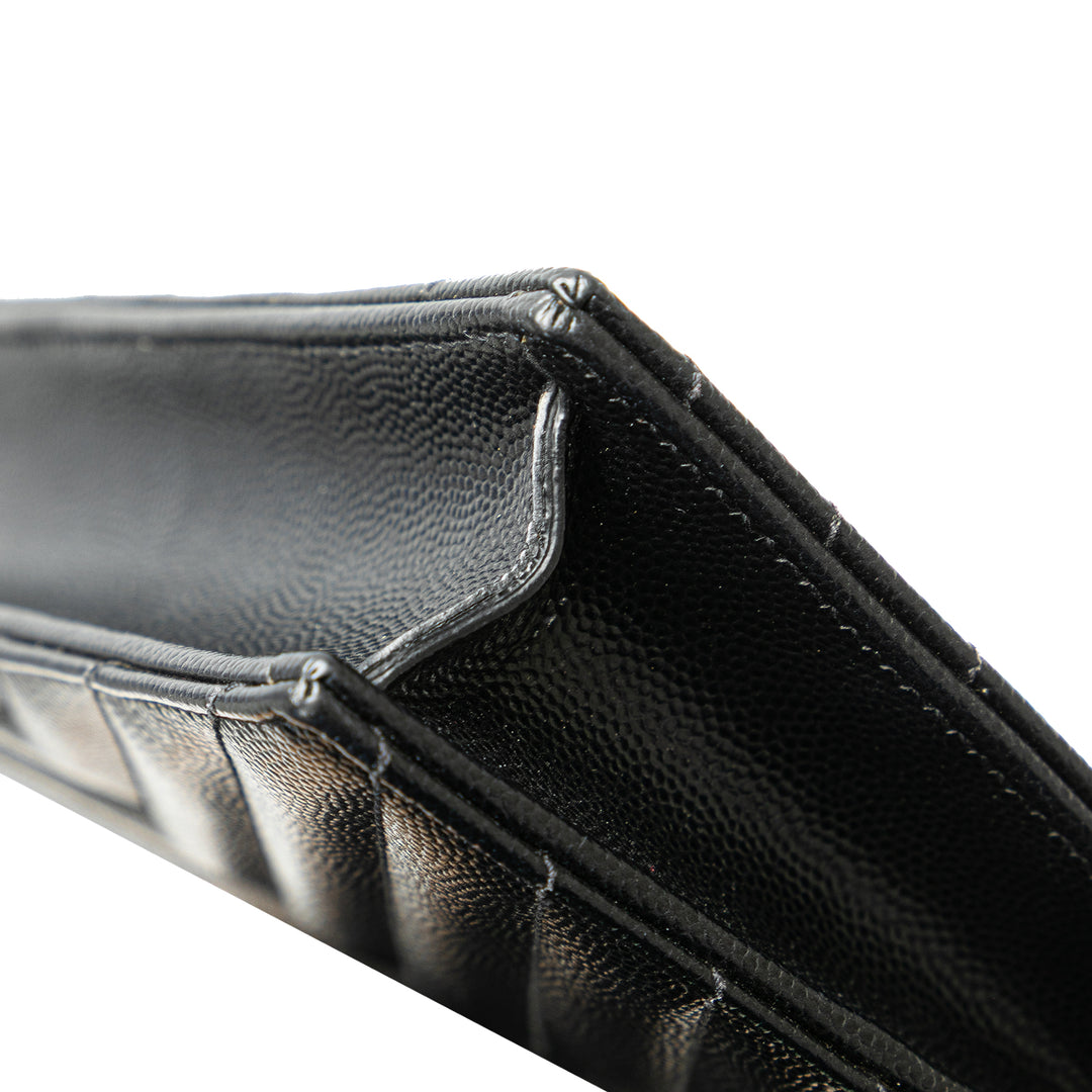 Saint Laurent Grain De Poudre Matelasse Chevron Monogram Chain Portefeuille Noir – GABY PARIS Authentique