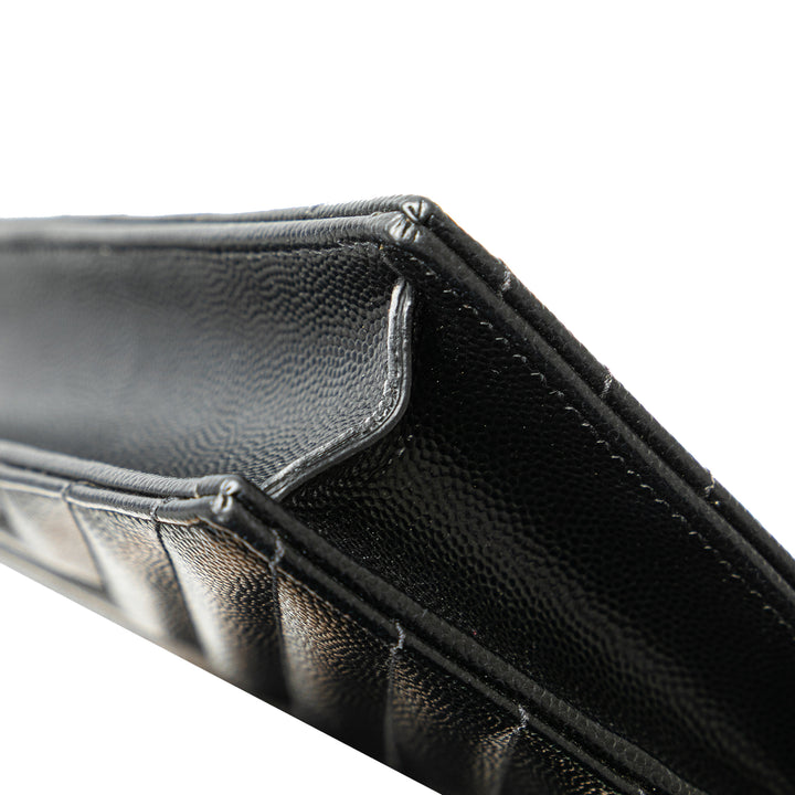 Saint Laurent Grain De Poudre Matelasse Chevron Monogram Chain Portefeuille Noir – GABY PARIS Authentique