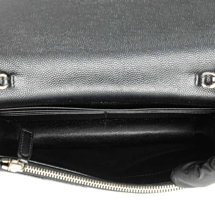 Saint Laurent Grain De Poudre Matelasse Chevron Monogram Chain Portefeuille Noir – GABY PARIS Authentique
