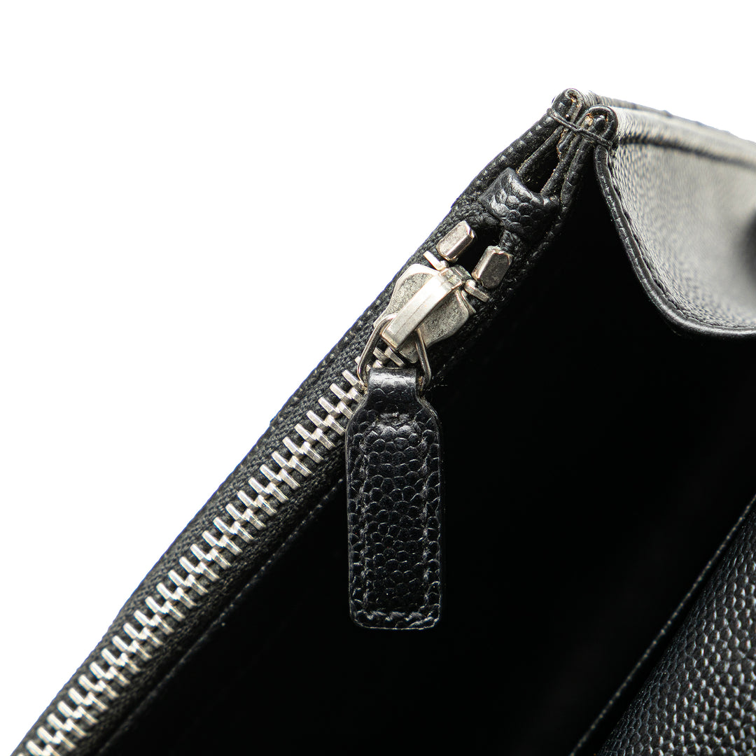 Saint Laurent Grain De Poudre Matelasse Chevron Monogram Chain Portefeuille Noir – GABY PARIS Authentique