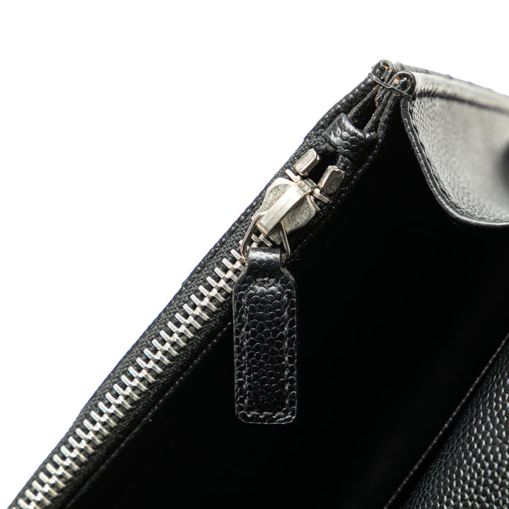 Saint Laurent Grain De Poudre Matelasse Chevron Monogram Chain Portefeuille Noir – GABY PARIS Authentique