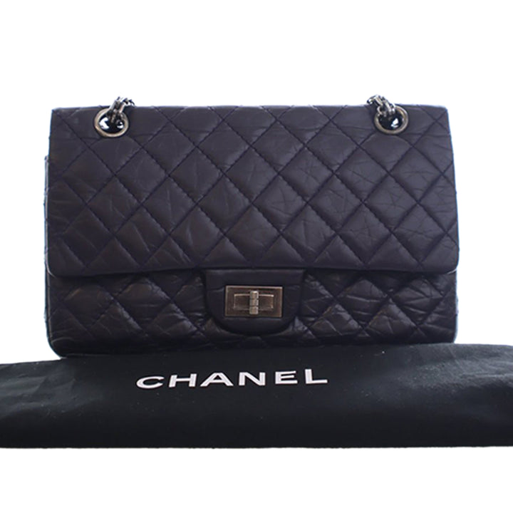 Chanel Matelassé vieilli Cuir de veau Reissue 2.55 Double rabat 225 – GABY PARIS Authentique