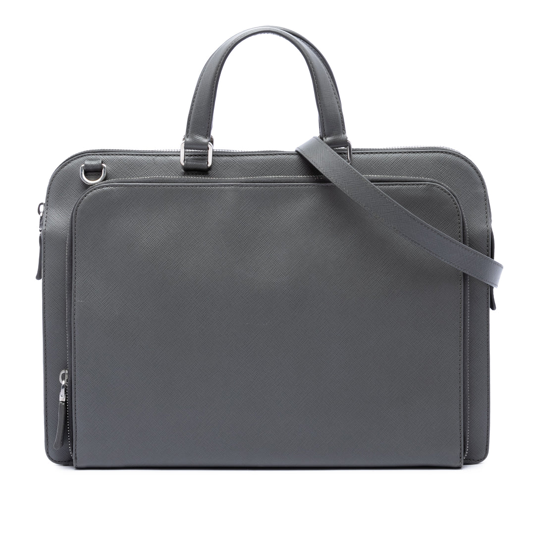 Porte-documents Saffiano Gris
