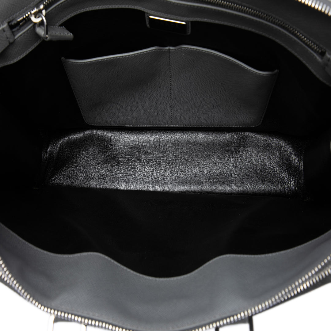 Porte-documents Saffiano Gris
