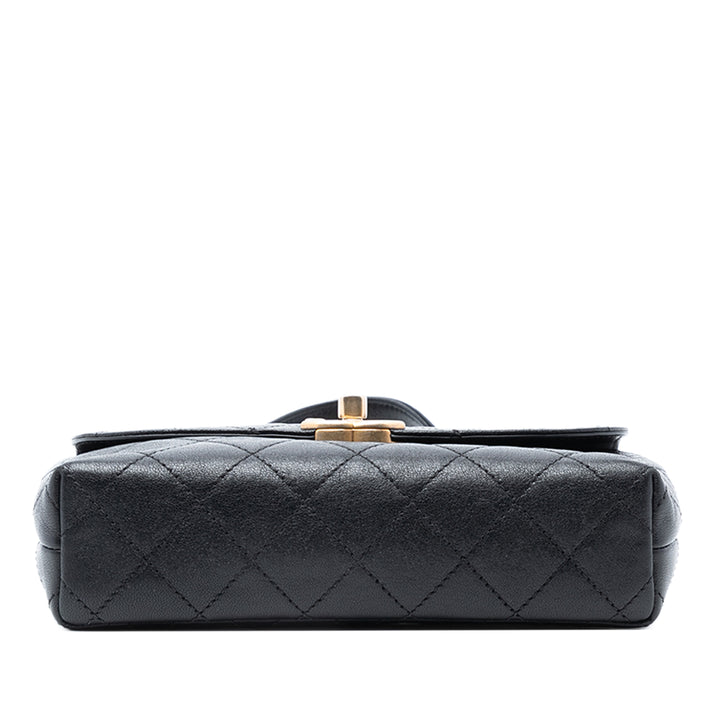 Chanel Mini CC Matelassé Cuir d’agneau à rabat