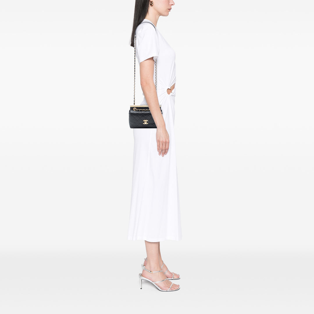 Chanel Mini CC Matelassé Cuir d’agneau à rabat