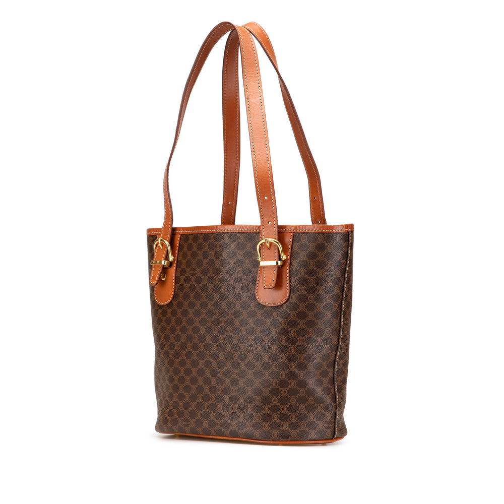 Macadam Coated Canvas Tote Brown - Gaby Paris