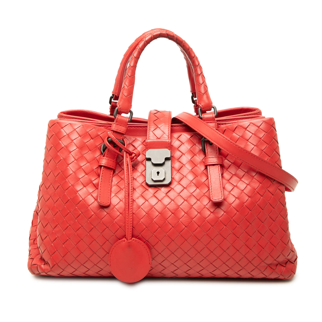Bottega Veneta Sac à main Intrecciato Roma nappa Petit Rouge – vue principale – GABY PARIS