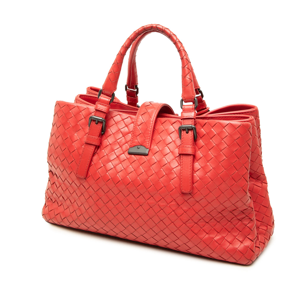 Bottega Veneta Sac à main Intrecciato Roma nappa Petit Rouge – vue 2 – GABY PARIS