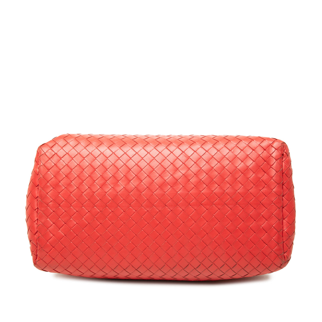 Bottega Veneta Sac à main Intrecciato Roma nappa Petit Rouge – vue 3 – GABY PARIS