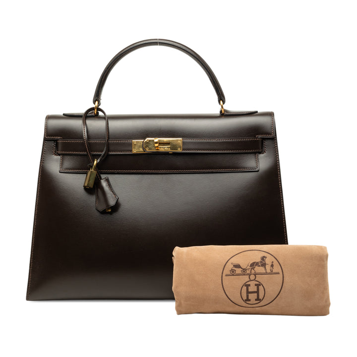Box Veau Kelly II Sellier 32 Box Marron