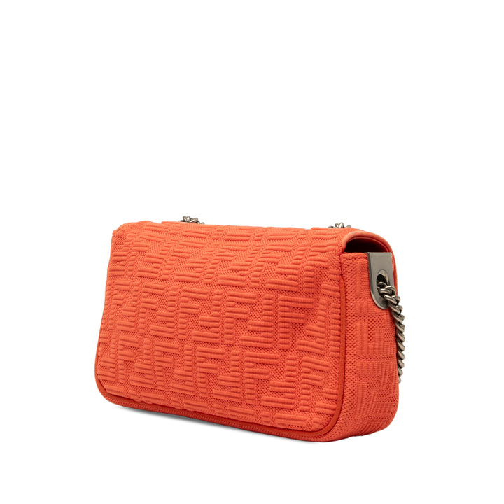 Fendi Zucca embossé Technical Fabric Chain Midi Baguette