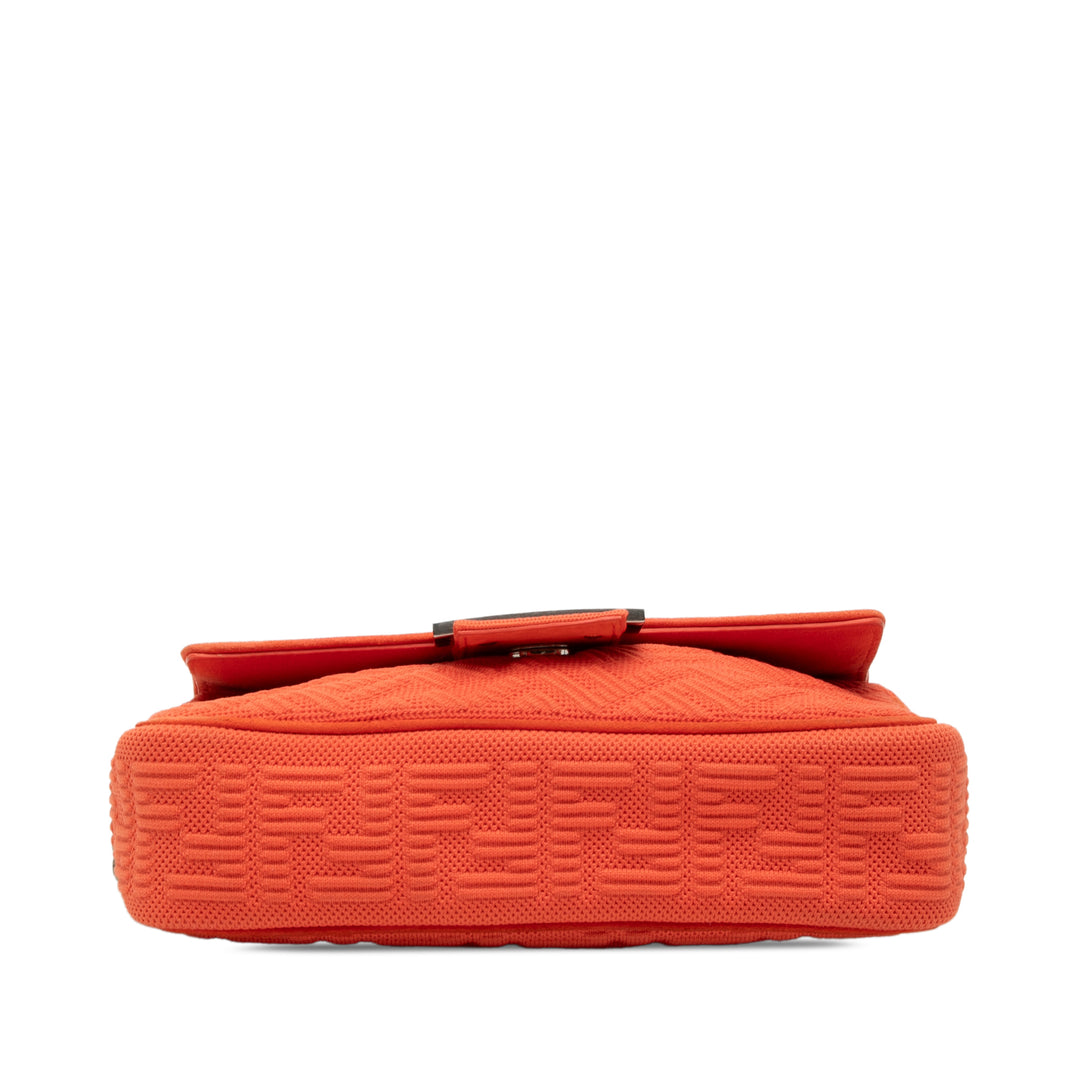 Fendi Zucca embossé Technical Fabric Chain Midi Baguette