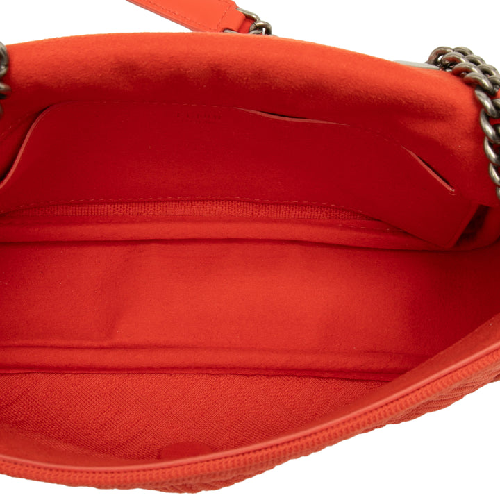 Fendi Zucca embossé Technical Fabric Chain Midi Baguette