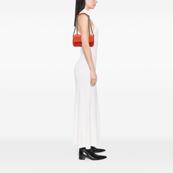 Fendi Zucca embossé Technical Fabric Chain Midi Baguette