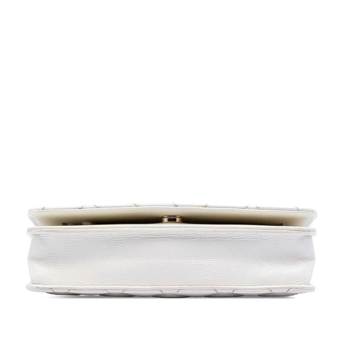 Chanel CC froissé Chevron Cuir de veau Wallet on Chain