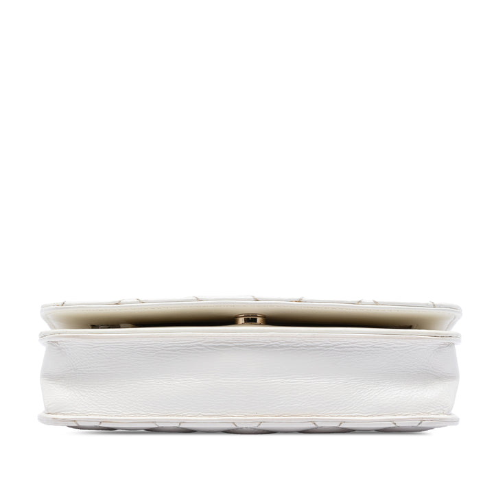 Chanel CC froissé Chevron Cuir de veau Wallet on Chain