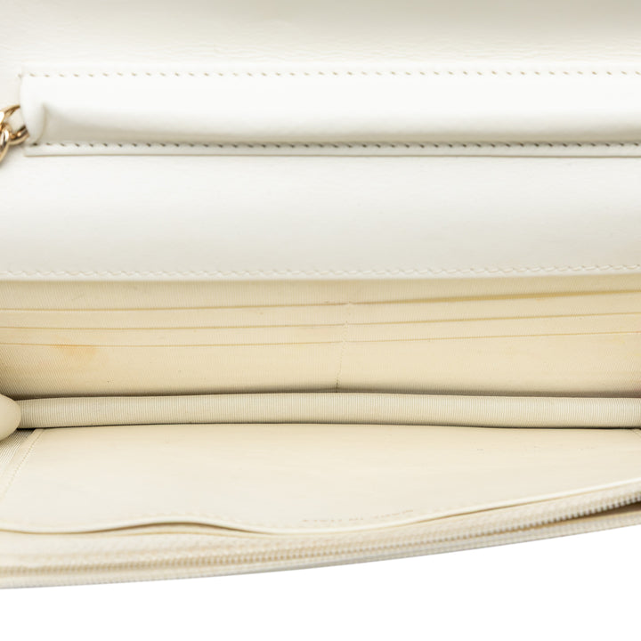 Chanel CC froissé Chevron Cuir de veau Wallet on Chain