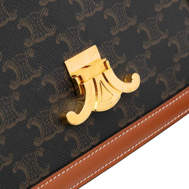 Celine Classique Triomphe Coated Toile and Cuir de veau Triomphe Sac porté croisé Marron – GABY PARIS Authentique