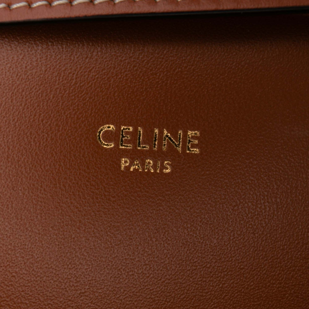 Celine Classique Triomphe Coated Toile and Cuir de veau Triomphe Sac porté croisé Marron – GABY PARIS Authentique