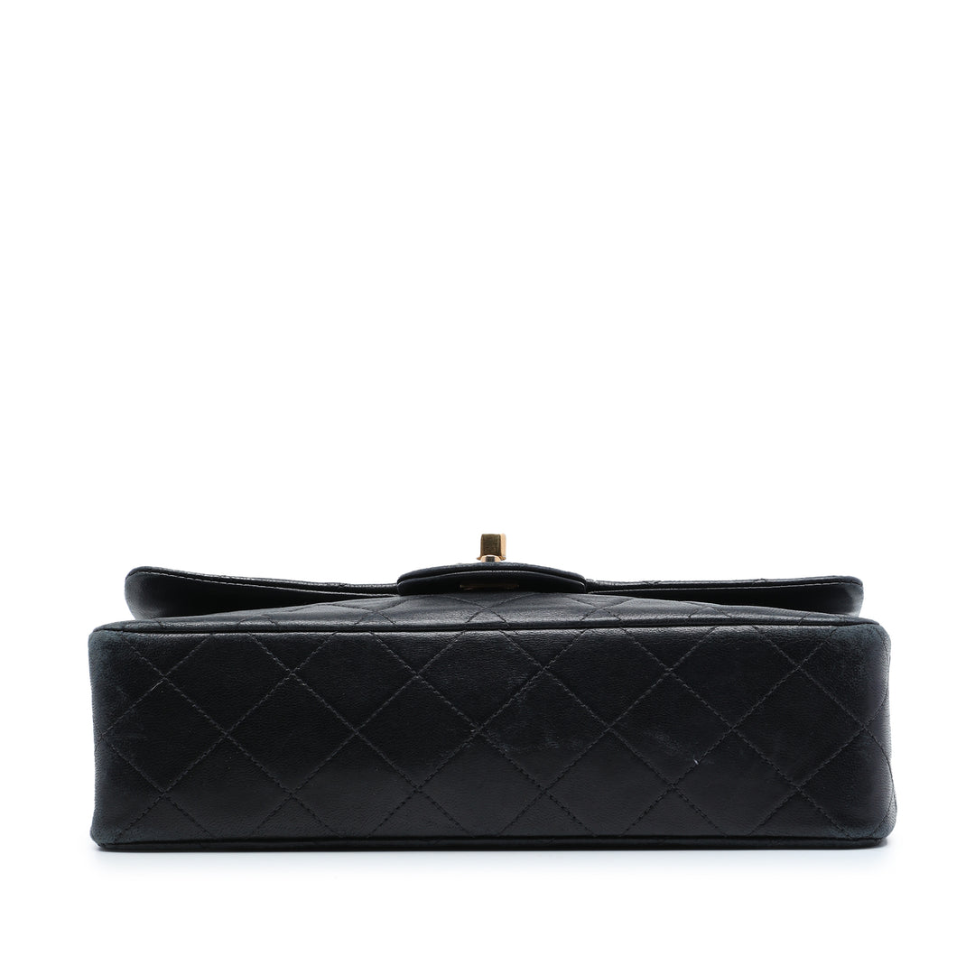 Classic Double rabat Petit Cuir d'agneau Noir