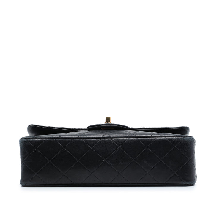 Classic Double rabat Petit Cuir d'agneau Noir