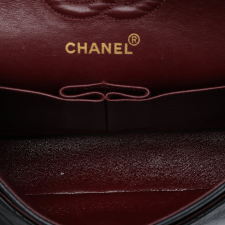 Classic Double rabat Petit Cuir d'agneau Noir