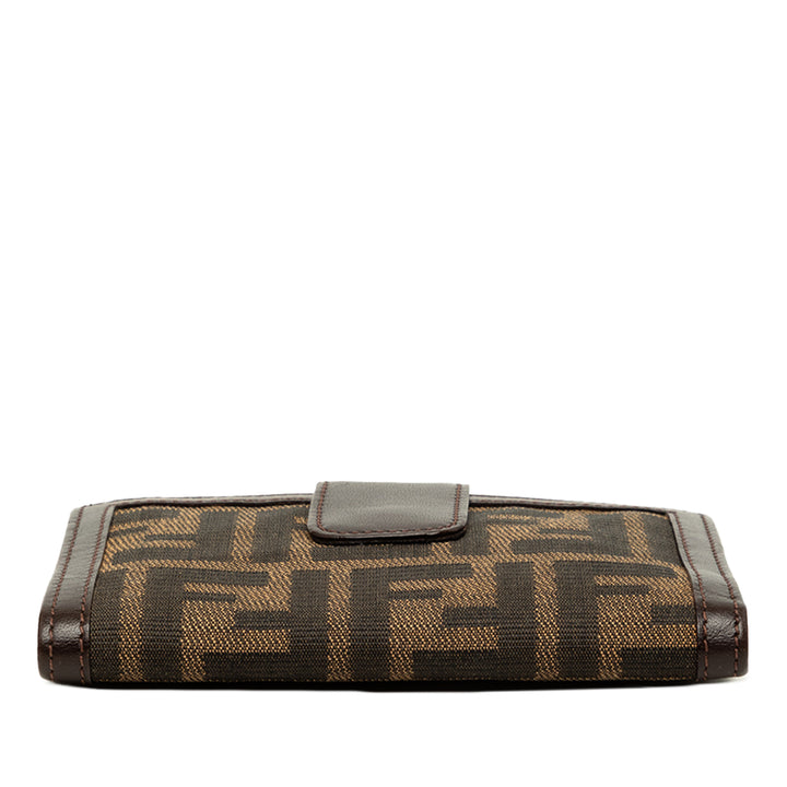 Fendi Portefeuille Zucca Deux volets Kisslock Compact Marron – vue 3 – GABY PARIS