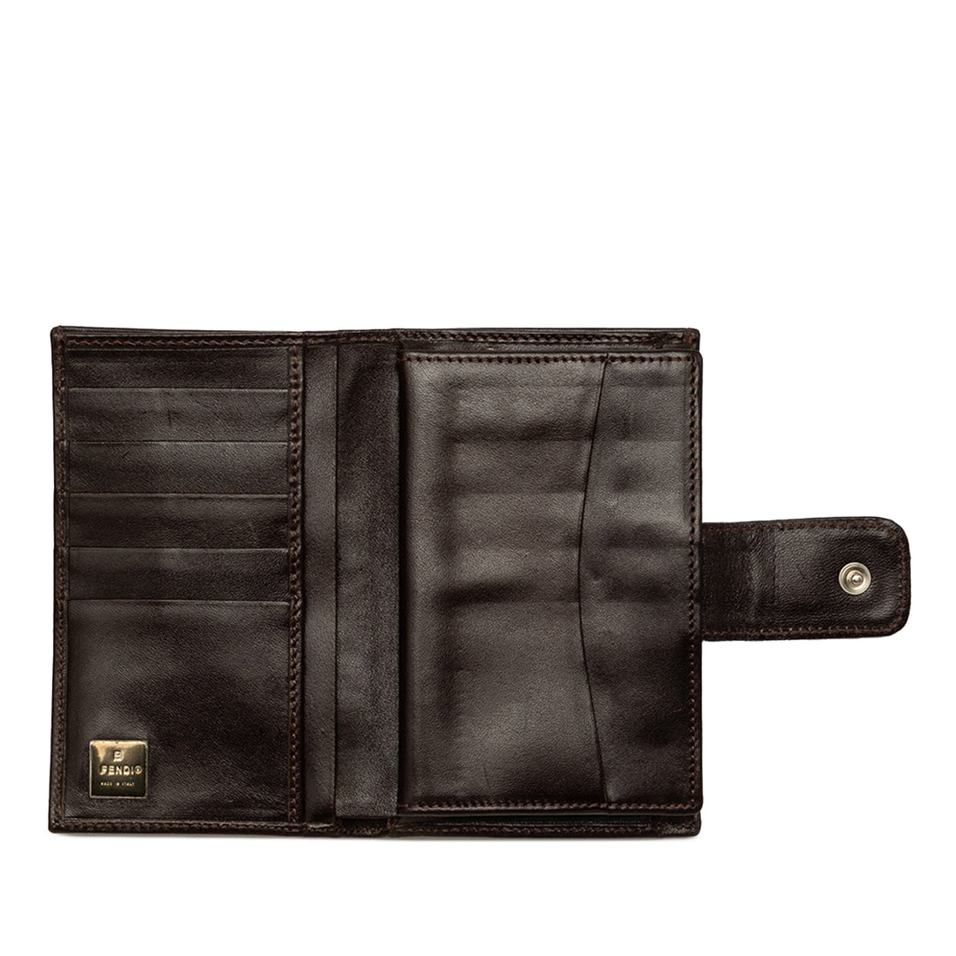 Fendi Portefeuille Zucca Deux volets Kisslock Compact Marron – vue 4 – GABY PARIS
