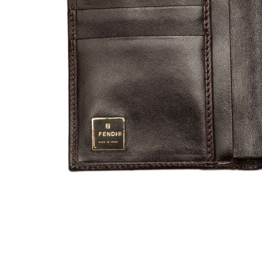 Fendi Portefeuille Zucca Deux volets Kisslock Compact Marron – vue 5 – GABY PARIS