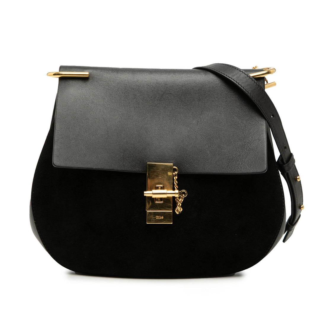 Chloé Medium Daim et Cuir de veau Drew Sac porté croisé