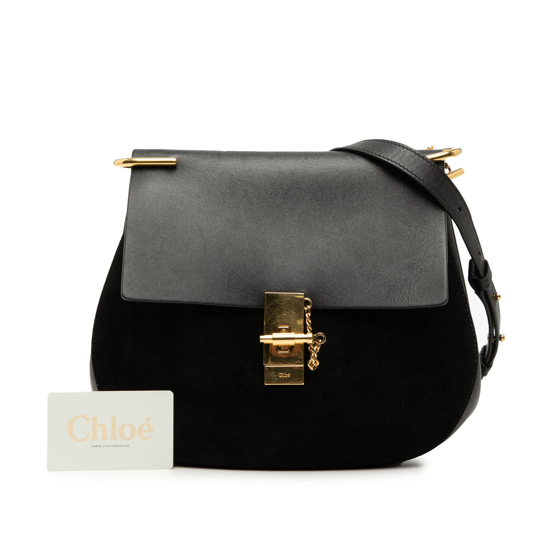 Chloé Medium Daim et Cuir de veau Drew Sac porté croisé