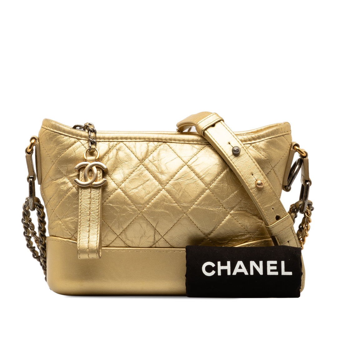 Chanel Small Metallic Lambskin Gabrielle Crossbody Gold - GABY PARIS