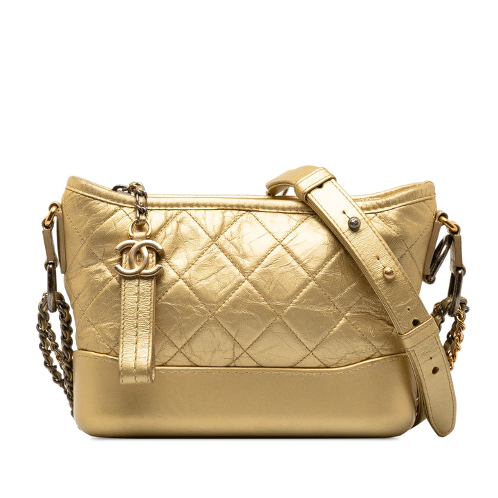 Chanel Small Metallic Lambskin Gabrielle Crossbody Gold - GABY PARIS