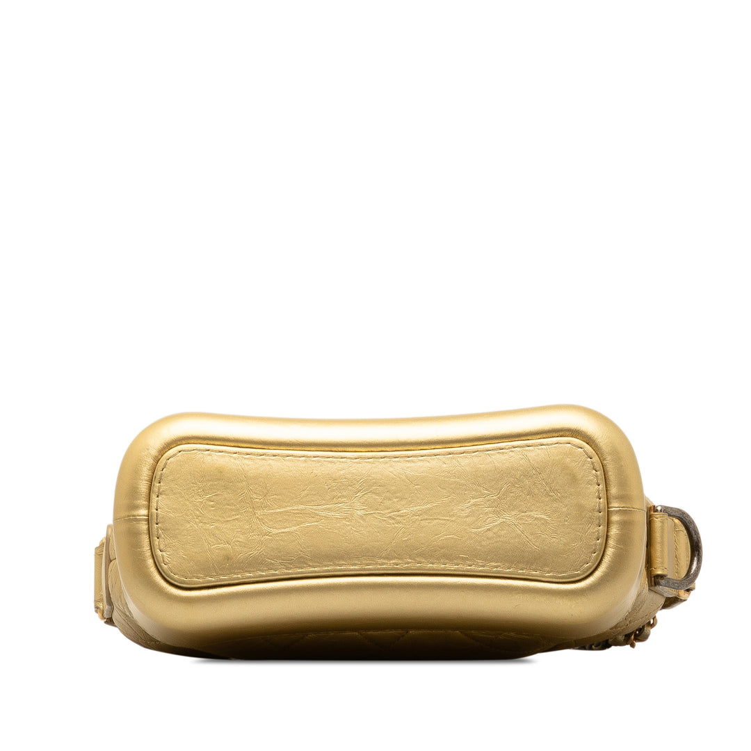 Small Metallic Lambskin Gabrielle Crossbody Gold - Gaby Paris