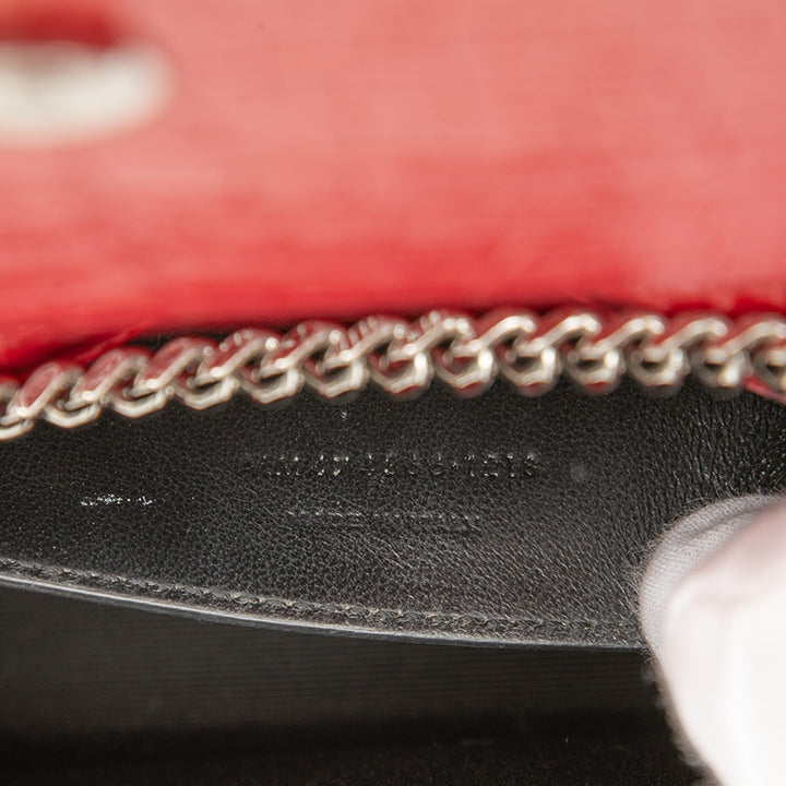 Saint Laurent Small Croc embossé Cuir Monogram Kate Pompon Sac porté croisé